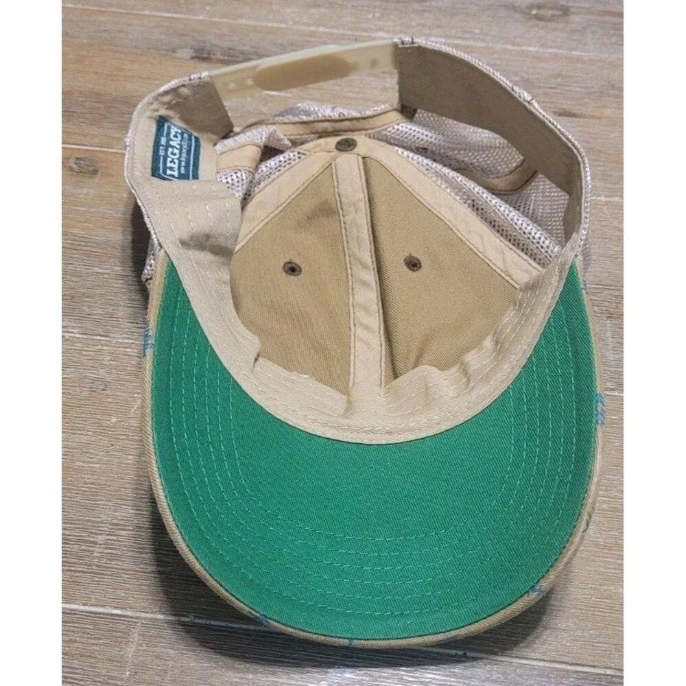 Portland Maine Pine Tree Print Logo Hat Baseball Trucker Brown Legacy Brand Cap